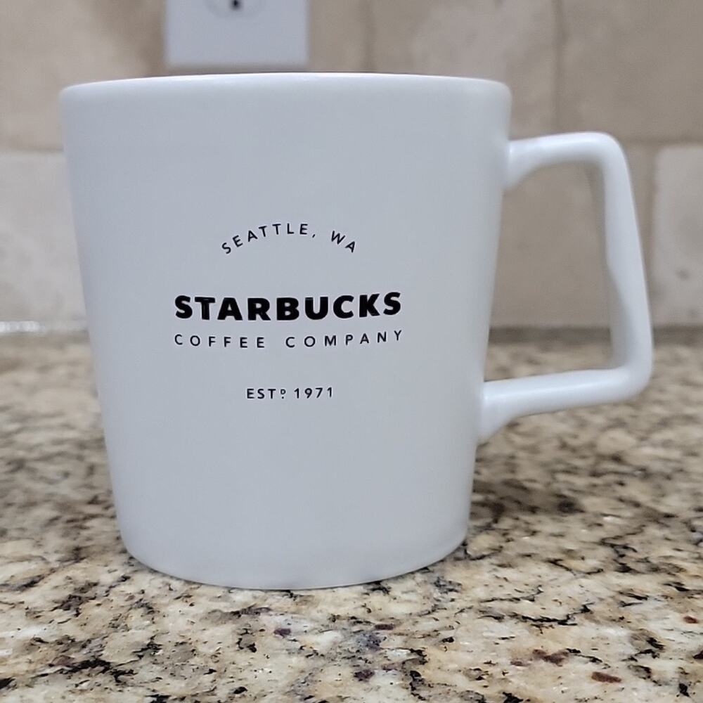 Starbucks Black and White Ceramic Mug Minimalist Design